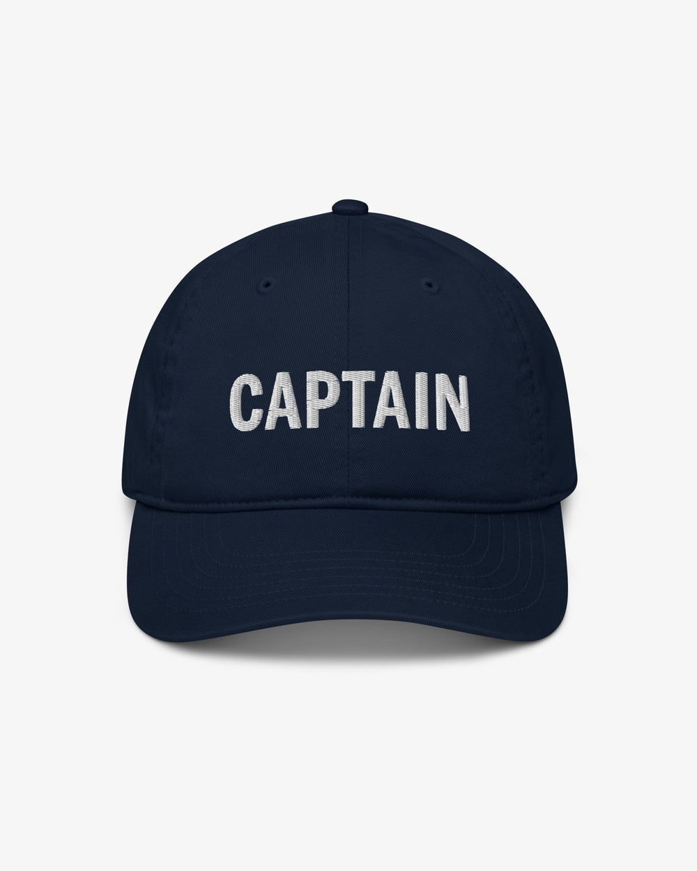 Captain embroidered wordmark cap, pacific blue, front view