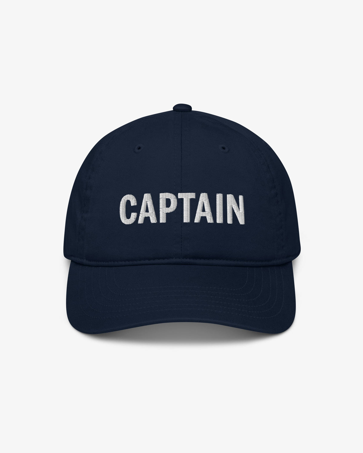Captain embroidered wordmark cap, pacific blue, front view