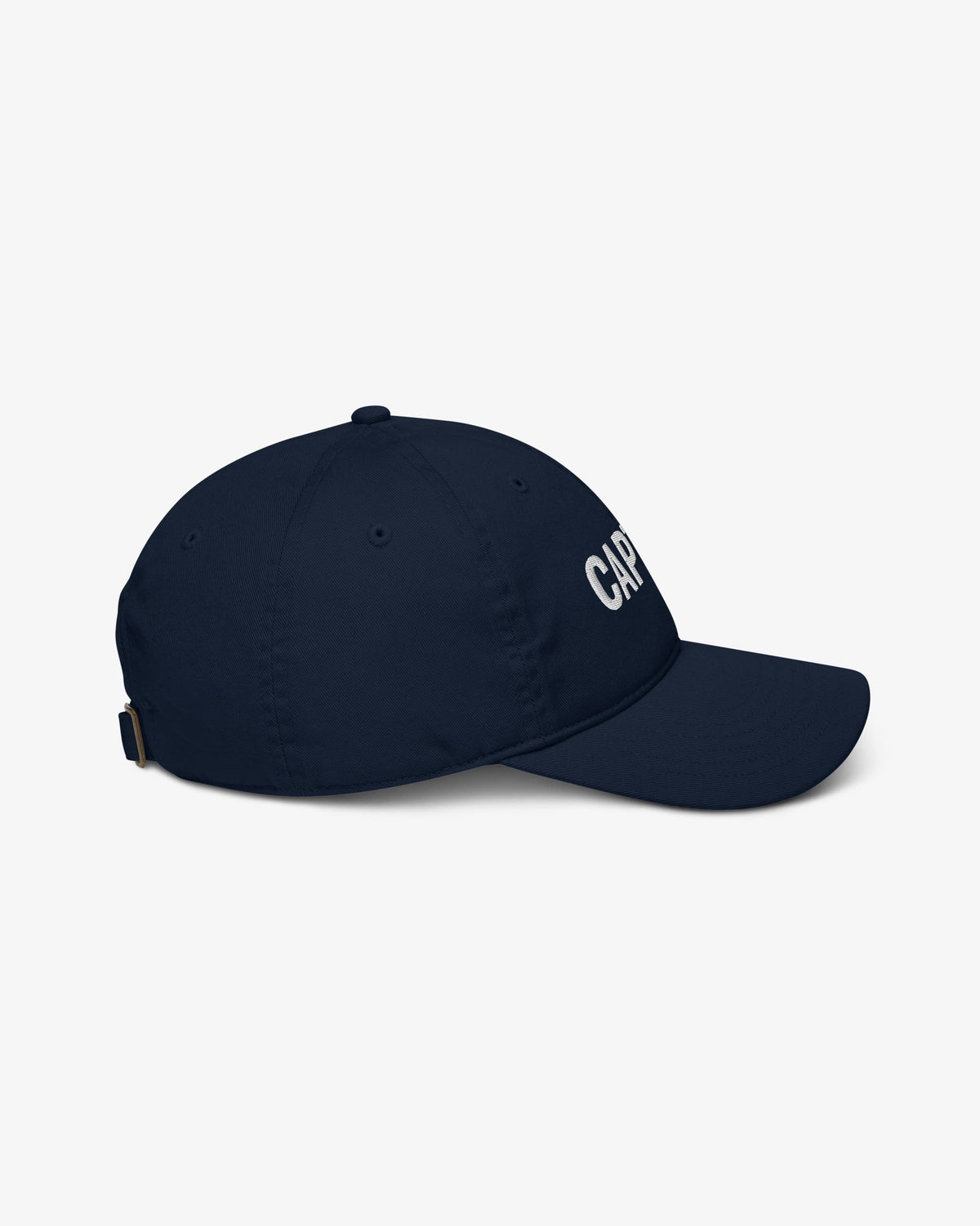 Captain embroidered wordmark cap, pacific blue, right side view