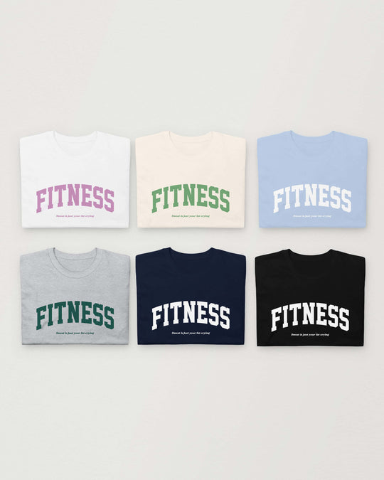 Fitness t-shirts in white, natural, light blue, sport grey, navy and black