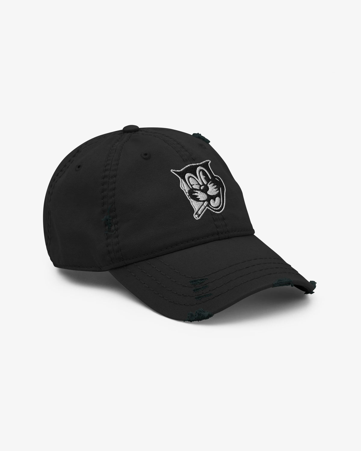 Black Smokey dad hat, front three-quarter view